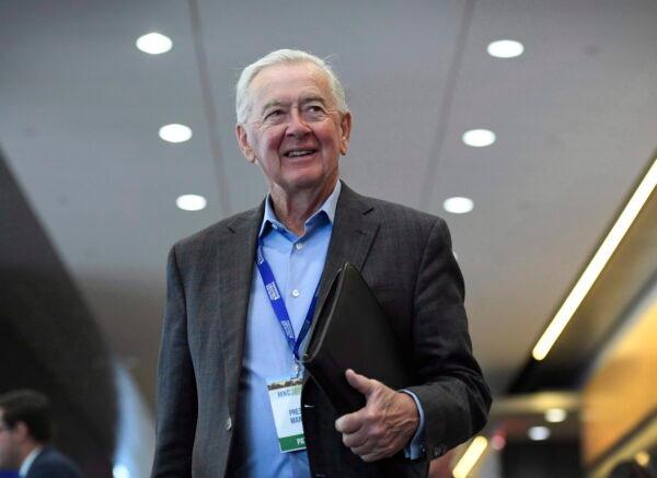 Former Reform Party leader Preston Manning at a conference in Ottawa on Feb. 9, 2018. (The Canadian Press/Justin Tang)