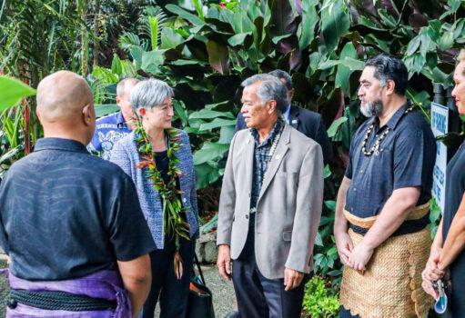 Australian Foreign Minister Penny Wong at the Pacific Island Forum in Suva, Fiji, on May 26, 2022. (Pita Simpson/Getty Images)