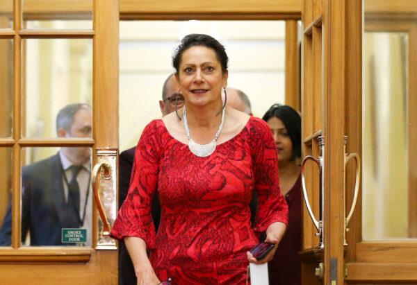 New Zealand Labour MP Poto Williams arrives for a party meeting at Parliament in Wellington, New Zealand, on Oct. 20, 2020. (Hagen Hopkins/Getty Images)