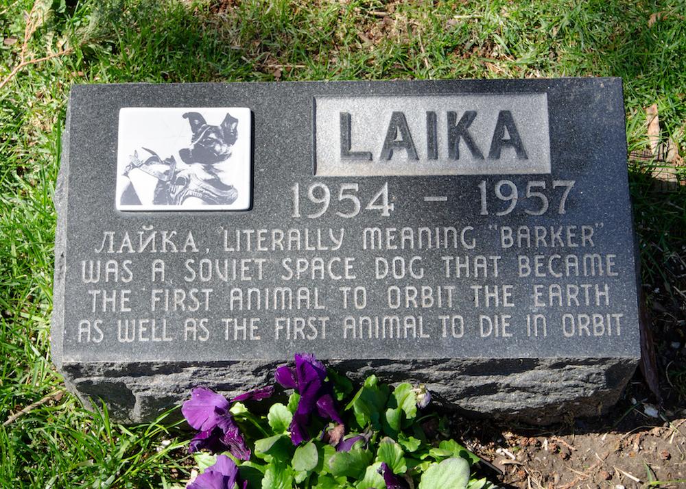 The memorial to Laika, the Soviet space dog. (Dave Paone/The Epoch Times)