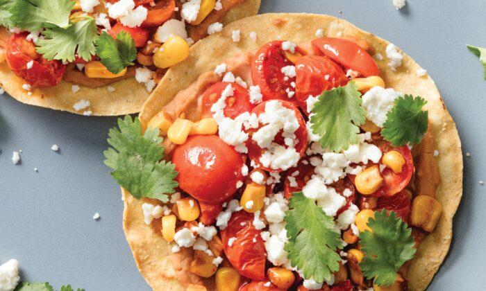 Crispy Tostadas Topped With Beans and Veggies Make a Great Lunch or a Snack You Can Share!