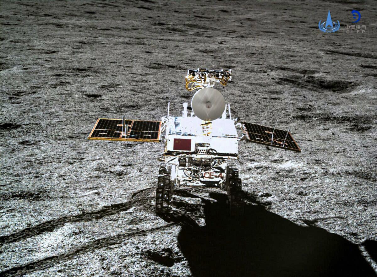  The Yutu-2 moon rover, delivered by the Chang'e 4 lunar probe on the far side of the moon on Jan. 11, 2019. China will seek to establish an international lunar base one day, possibly using 3D printing technology to build facilities, the Chinese space agency said on Jan. 14, 2019, weeks after landing the rover on the moon's far side. (China National Space Administration/AFP via Getty Images)