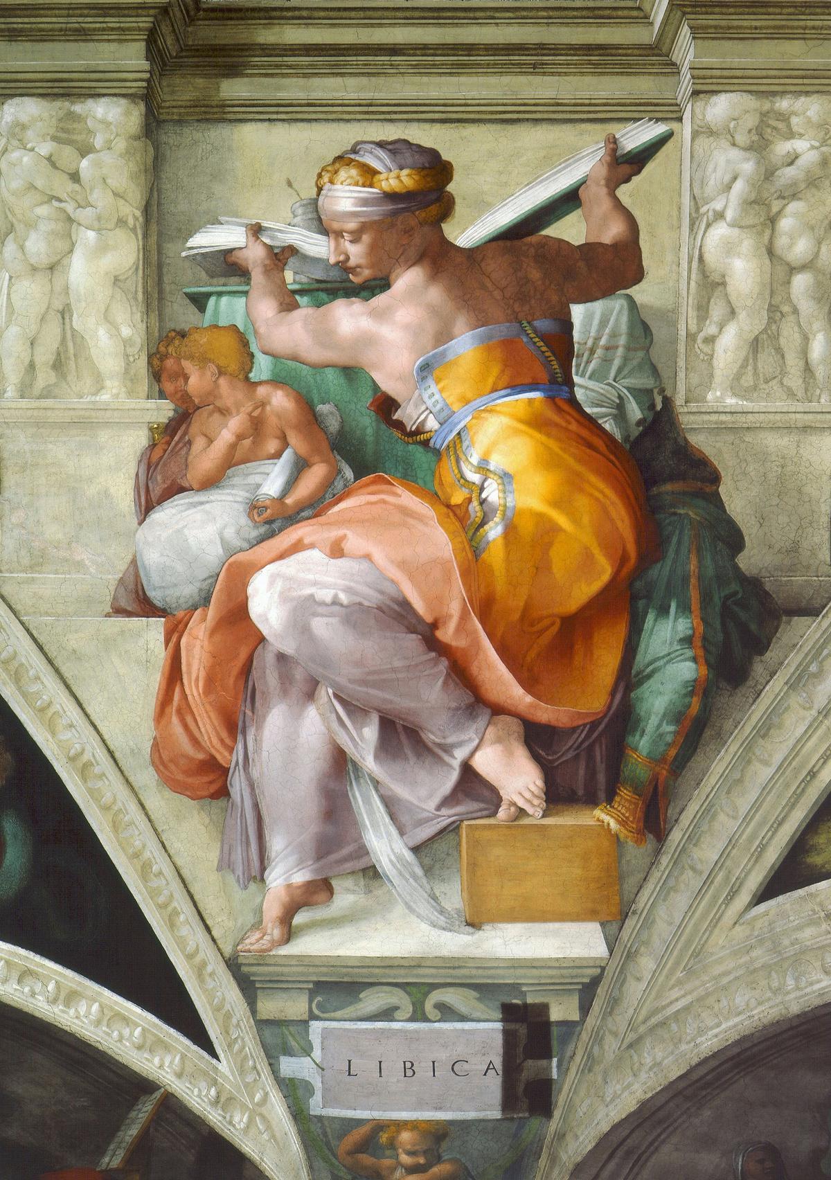  The Libyan Sibyl, between 1508-1512, by Michelangelo. Fresco, Sistine Chapel, Vatican. (Public Domain)