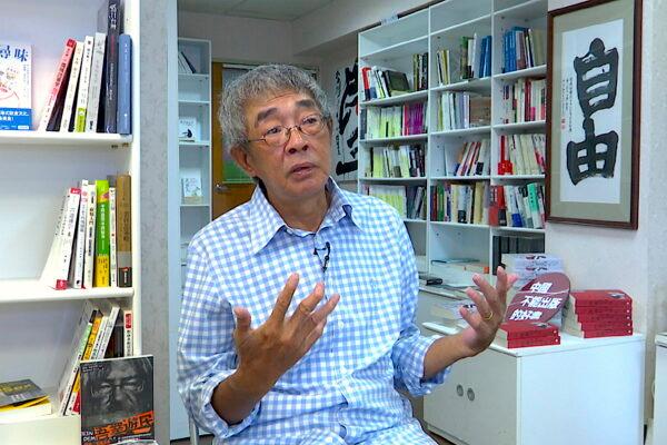 Lam Wing-kee, a Hong Kong bookstore owner who fled to Taiwan in 2019, speaks during an interview inside his bookstore in Taipei, Taiwan, on June 8, 2022. (Johnson Lai/AP Photo)