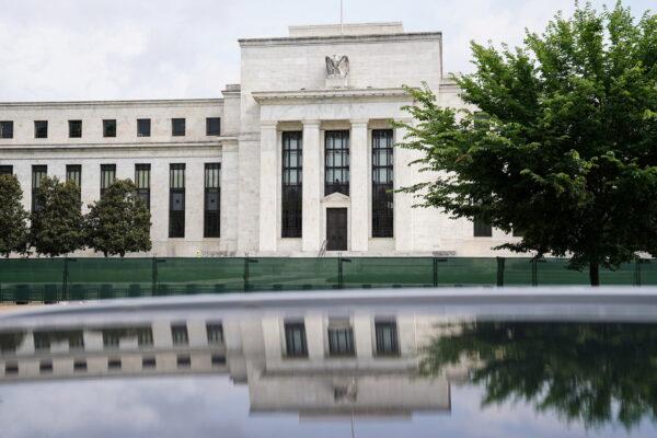 The Federal Reserve Board Building in Washington on June 14, 2022. (Sarah Silbiger/Reuters)