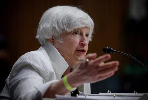 Treasury Secretary Janet Yellen testifies before a Senate Finance Committee hearing on President Joe Biden's 2023 budget, on Capitol Hill in Washington on June 7, 2022. (Evelyn Hockstein/Reuters)