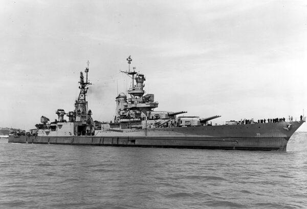 USS Indianapolis off Mare Island on July 10, 1945. (Public Domain)