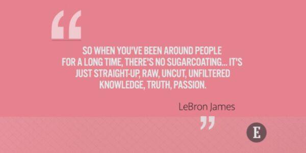 LeBron James' quote on honesty. (Entrepreneur)