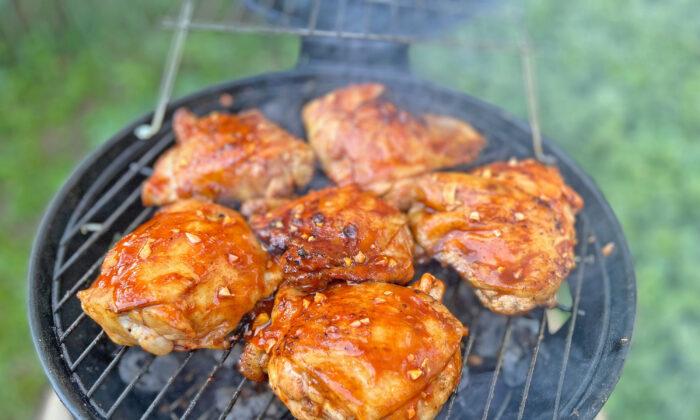 Grilled Gochujang Chicken Thighs With Cucumber Salad