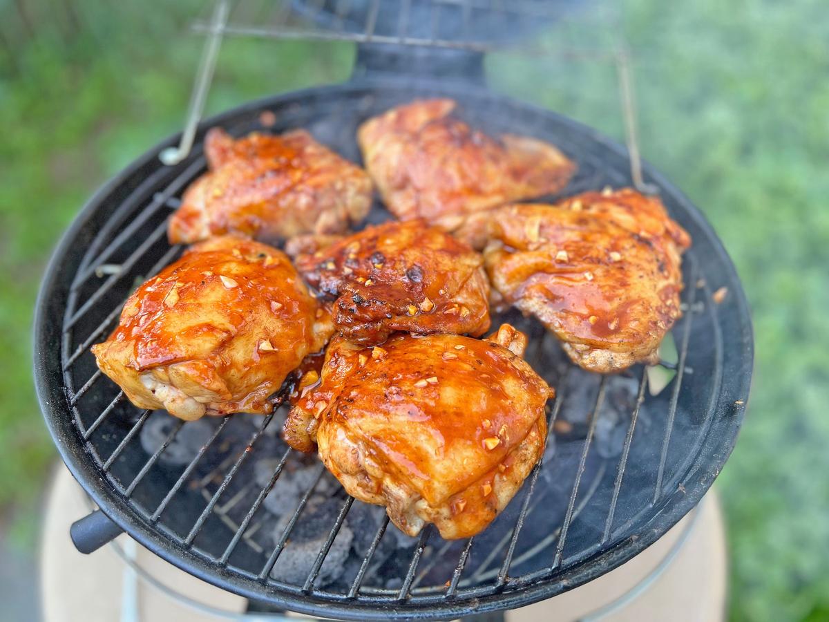 Grilled Gochujang Chicken Thighs With Cucumber Salad