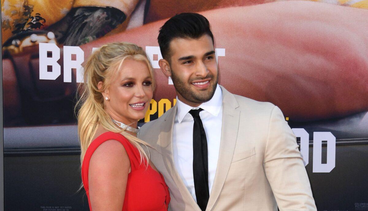 Singer Britney Spears (L) and boyfriend Sam Asghari arrive for the premiere of Sony Pictures' "Once Upon a Time... in Hollywood" at the TCL Chinese Theatre in Hollywood, Calif., on July 22, 2019. (Valerie Macon/AFP via Getty Images)