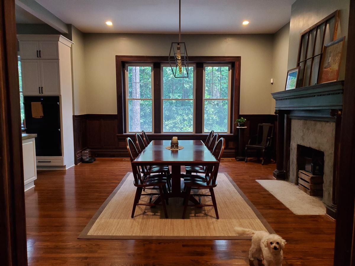 The renovated dining room. (Courtesy of <a href="https://www.instagram.com/turningthepagemansion/">Trey and Abby</a>)