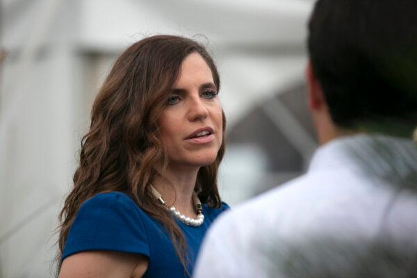 Rep. Nancy Mace (R-S.C.) greets supporters during her event on the night of South Carolina's GOP primary elections in Mt. Pleasant, S.C., on June 14, 2022. (Allison Joyce/Getty Images)