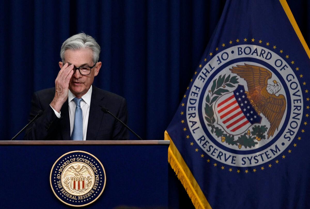 Federal Reserve Chair Jerome Powell speaks during a news conference on interest rates, the economy, and monetary policy actions, at the Federal Reserve building in Washington on June 15, 2022. (Olivier Douliery/AFP via Getty Images)