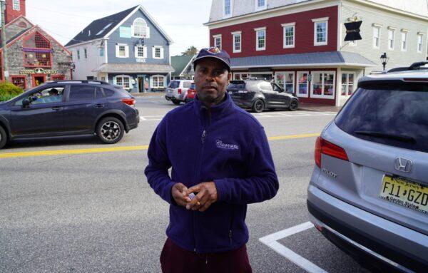 An H-2B visa foreign hospitality worker in Kennebunkport, Maine, on May 26, 2022. (Steven Kovac/The Epoch Times)