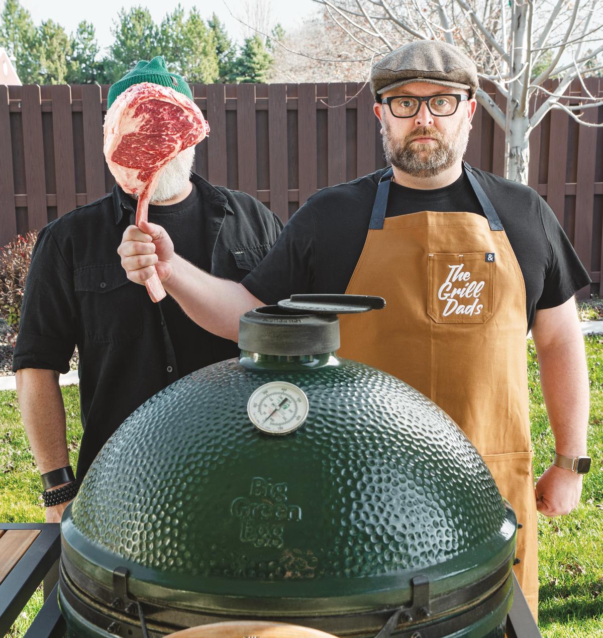 The Grill Dads's repertoire includes Tomahawk steaks and other hefty meats, yes—but also grilled cabbage, breakfast dishes, and other unexpected fare. (Ken Goodman)