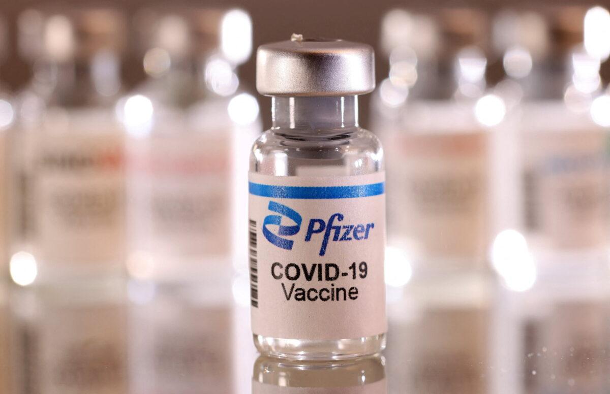 A vial labelled "Pfizer COVID-19 Vaccine" is seen in this illustration taken Jan. 16, 2022. (Dado Ruvic/Reuters)