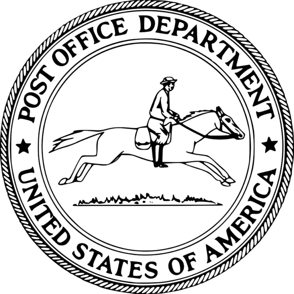 The seal of the United States Department of the Post Office prior to 1970.<br/>(Public Domain)