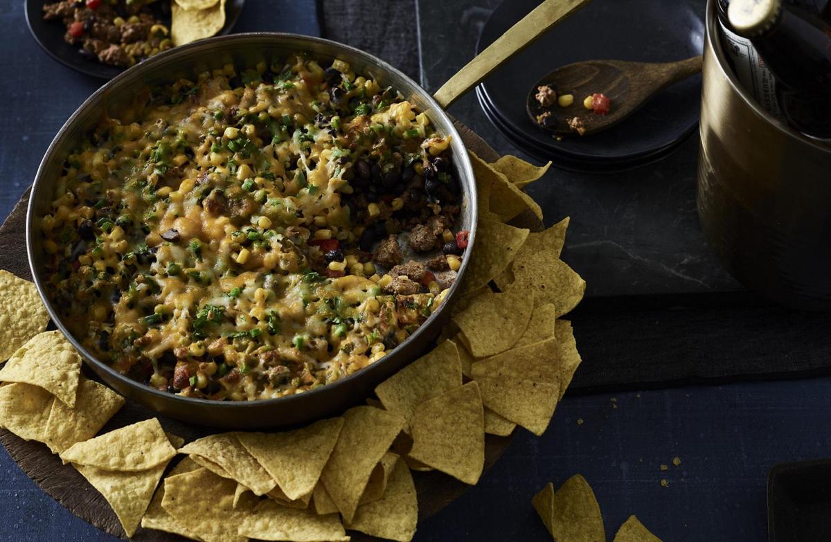 One-Skillet Beefy 7-Layer Dip
