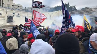  Capitol Police fire tear gas into pro-Trump protesters well before the violence began on Jan. 6, 2021. Even with the tear gas, the crowd remained orderly. (Courtesy of J. Michael Waller)