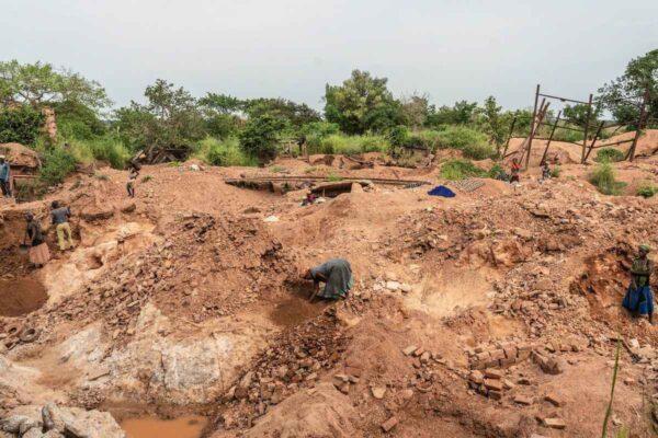 Chinese companies are competing with Australia's AVZ Minerals for control of lithium mines in the Democratic Republic of Congo, including this one in Manono photographed in May 2022. (Junior Kannah/AFP via Getty Images)