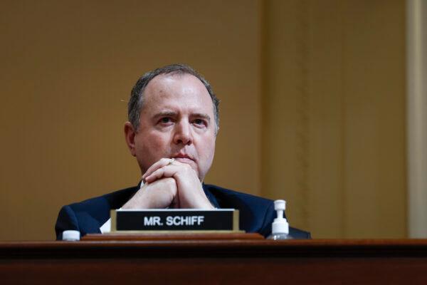 U.S. Rep. Adam Schiff (D-Calif.) listens during the third hearing by the Select Committee to Investigate the January 6th Attack on the U.S. Capitol in the Cannon House Office Building in Washington on June 16, 2022. (Anna Moneymaker/Getty Images)