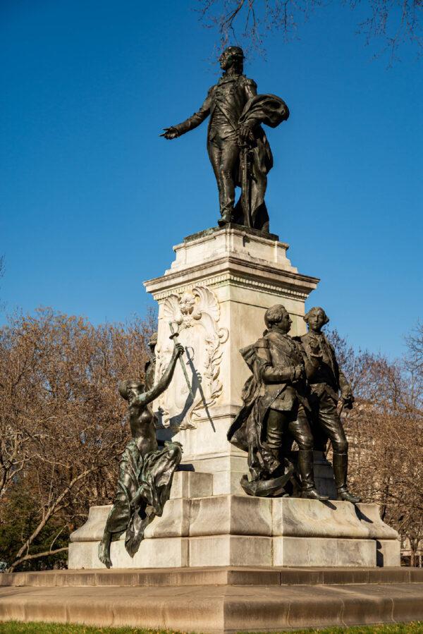 Thaddeus Kosciuszko, a Polish engineer who aided the Colonists during the Revolutionary War, is honored at a park in Philadelphia, Pennsylvania. (Photo courtesy of Enrico Della Pietra/Dreamstime.com)