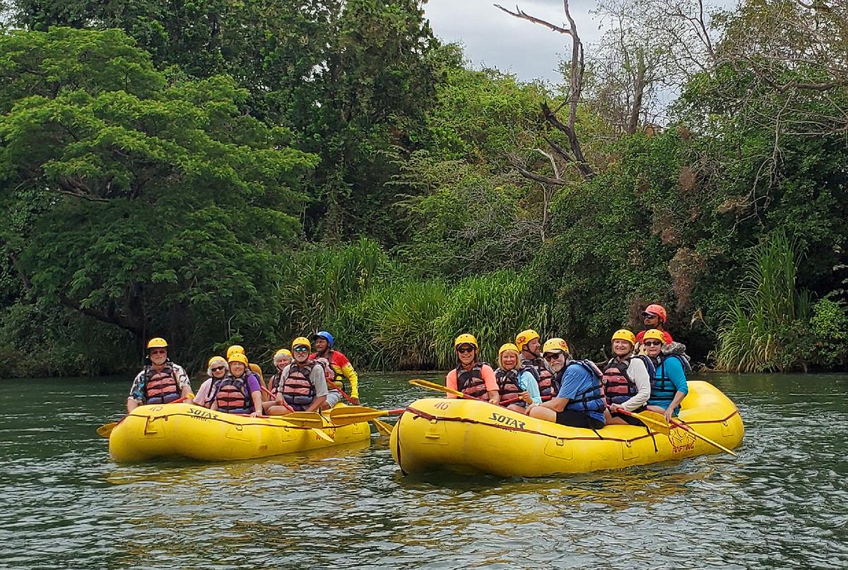 Passengers from the Holland America Eurodam test the waters on a float trip in Costa Rica. (Photo courtesy of Doug Hansen. )