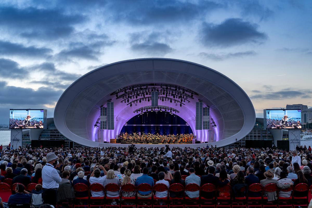 The Rady Shell at Jacobs Park uses folding chairs instead of permanent seating. (Courtesy of San Diego Symphony/TNS)