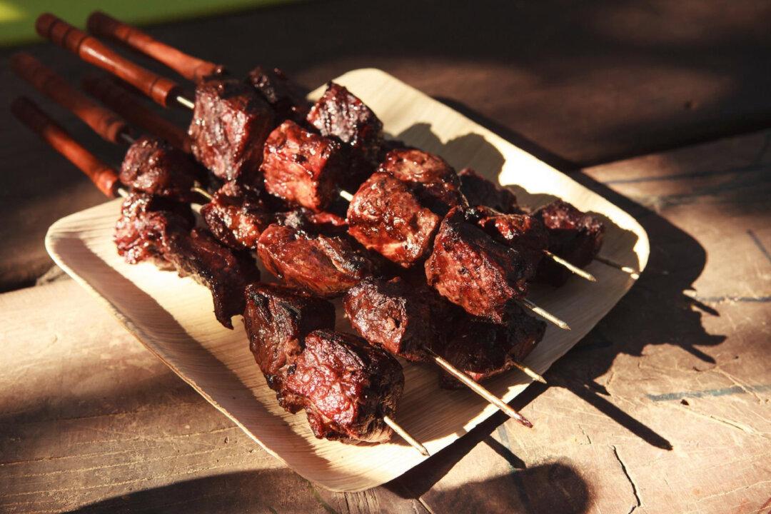 Steak Skewers with Cherry BBQ Sauce