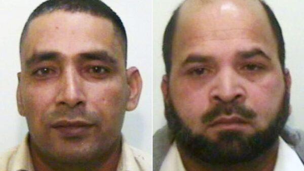 Grooming gang members Adil Khan (left) and Qari Abdul Rauf, pictured after their arrest in Rochdale, England in 2010. (Greater Manchester Police)