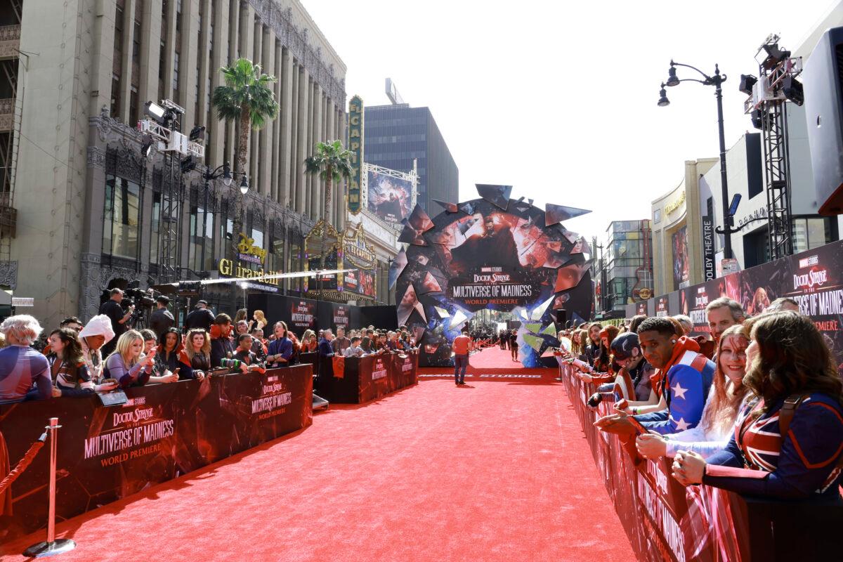 Crowds at Marvel Studios' "Doctor Strange in the Multiverse of Madness" premiere at Dolby Theatre in Hollywood, Calif., on May 2, 2022. (Frazer Harrison/Getty Images)