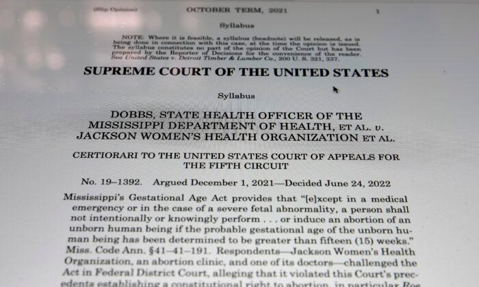 READ: Supreme Court Opinion Striking Down Roe v. Wade
