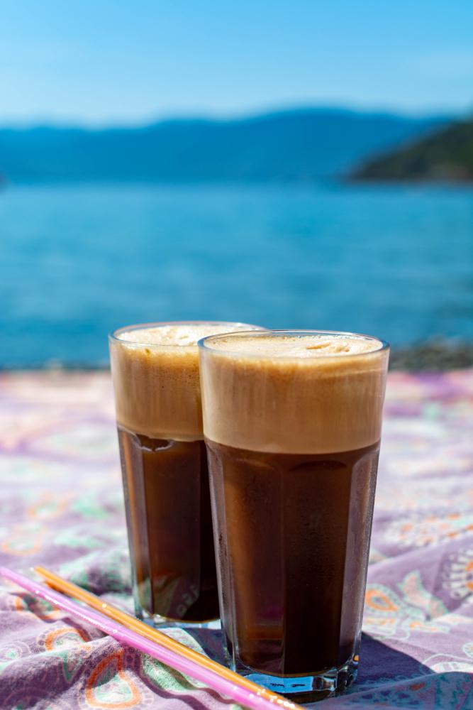  The Greek frappé is made with instant coffee, sugar, and fresh or evaporated milk. (barmalini/Shutterstock)