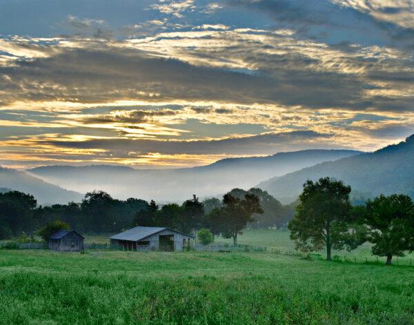 Sunrise over Boxley Valley within the Buffalo National River area. (Tim Ernst)