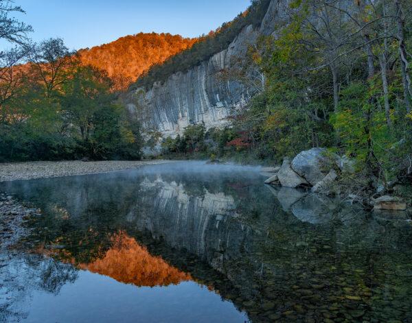 The Roark Bluff at dawn, one of the most stunning sites at Buffalo National River. (Tim Ernst)