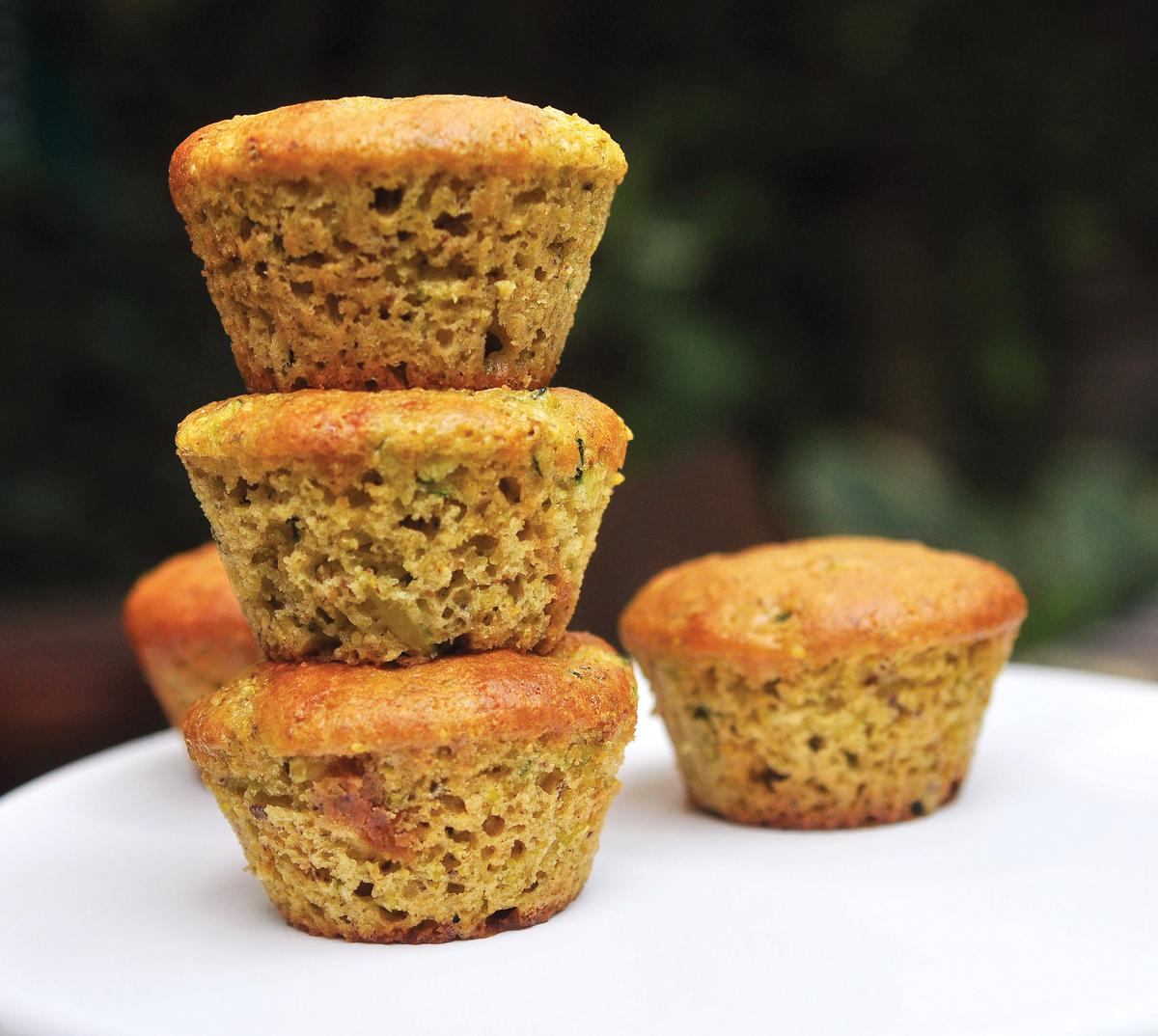 Zucchini keeps these breakfast muffins—a family favorite—soft and moist. (Leanne Brown)