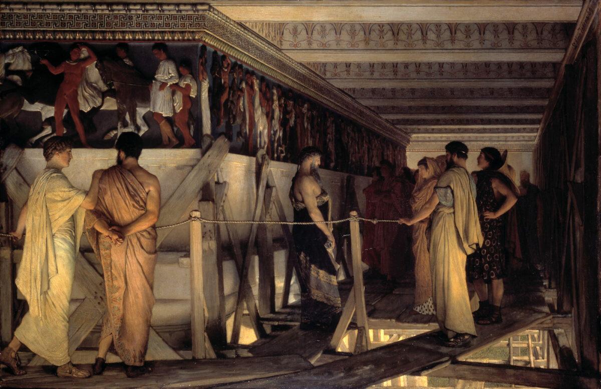 "Phidias Showing the Frieze of the Parthenon to His Friends," 1868, by Sir Lawrence Alma-Tadema. (Public domain)