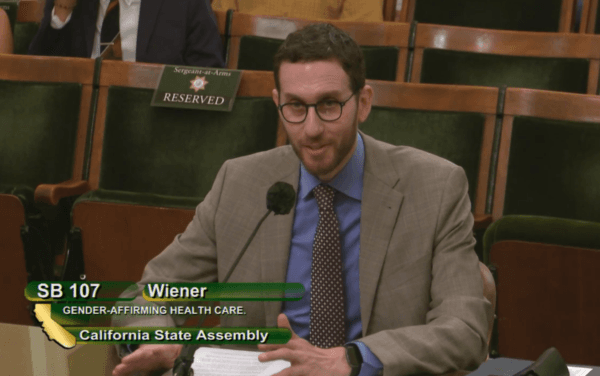 State Sen. Scott Wiener, a Democrat, speaks at an Assembly committee hearing for Senate Bill 107 in Sacramento, Calif., on June 28, 2022. (Screenshot)