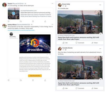 A screenshot of Dragonbridge-backed social media campaign targeting Australian rare earth miner Lynas (Courtesy of Mandiant).