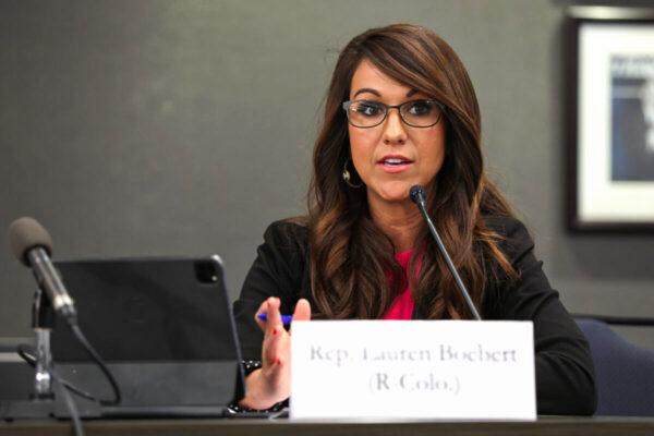 U.S. Rep. Lauren Boebert (R-Colo.) speaks during a hearing at the Heritage Foundation in Wash., on June 21, 2022. (Alex Wong/Getty Images)