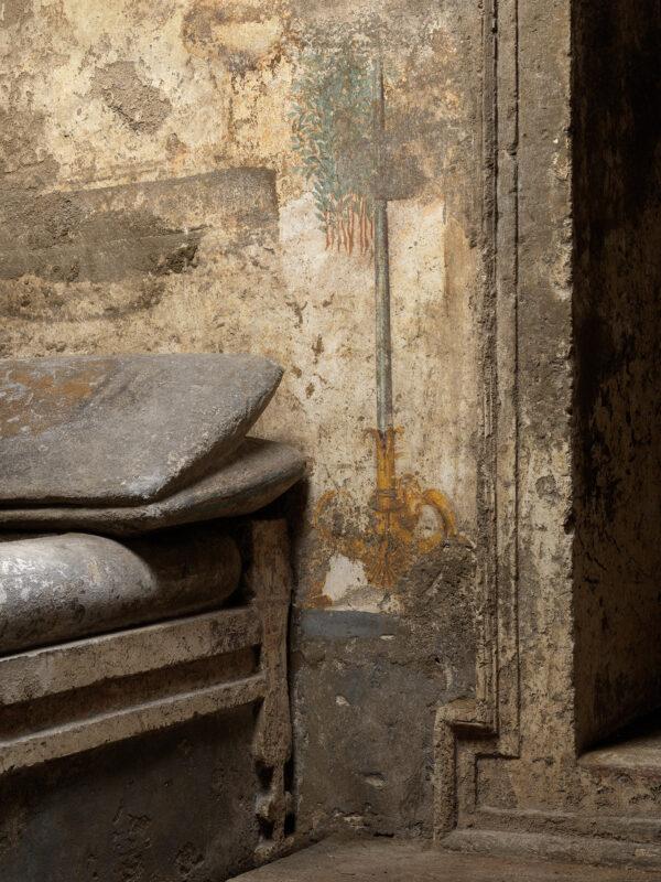 Conservators are still restoring the Ipogeo dei Cristallini and its rare Greek wall paintings. (Luciano and Marco Pedicini)