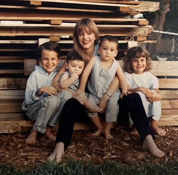 Barbara with her kids, Damon, 7, Michael, 10 months, Adam, 1, Morgan, 3. Photo taken a few weeks after Hurricane Andrew. (Courtesy of Barbara Rivera)
