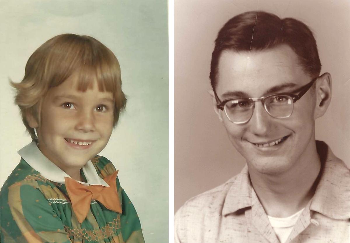 (Left) Denise in grade one, before her dad told her he wants to be a woman; (Right) Denise's dad. (Courtesy of Denise Shick)