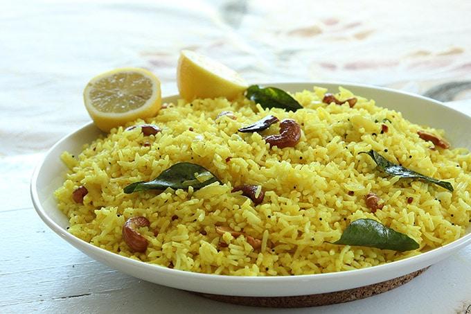 South Indian lemon rice. (Courtesy of ButteredVeg.com)