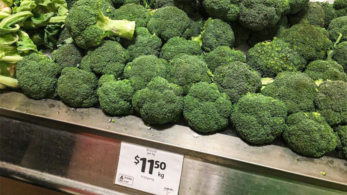 Broccoli seen at a Coles supermarket in Melbourne, Australia, on July 1, 2022. (The Epoch Times)
