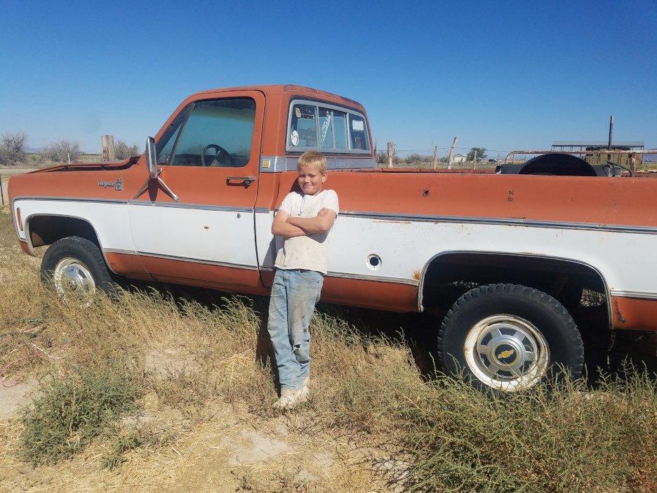 "My first truck, 8 years old, title in my name. Replaced cylinder head valves for a neighbor and this was my payment. It needs a little work, but I can handle that," Cole said. (Courtesy of <a href="https://www.facebook.com/HomeschoolMBA">Tina Cooper</a>)