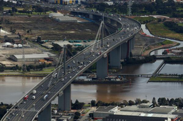 The West Gate Bridge is seen in Melbourne, Australia, on August 26, 2020. (Photo by Robert Cianflone/Getty Images)