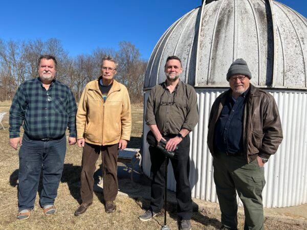 Members of the Sangamon Astronomical Society (from L): Mark Lovik, Bruce Patterson, Bernd Estabrook, and John Myers. (Tamara Browning for American Essence)