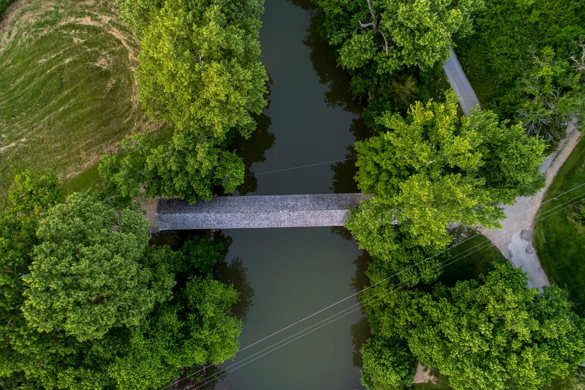 The Switzer Bridge is located in Franklin County, Kentucky, and crosses the North Fork of Elkhorn Creek. The bridge was originally built in 1855. (Ryan C. Hermens/Lexington Herald-Leader/TNS)